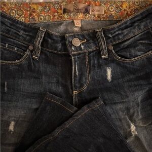 PAIGE Indigo Distressed Denim Jeans